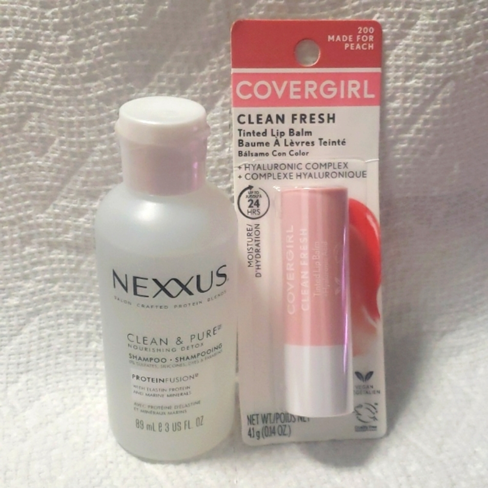 Nexxus shampoo and a Cover Girl Tinted Lip Balm!